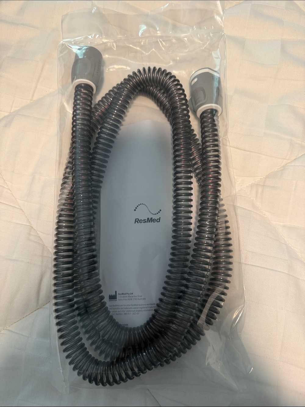 ResMed Black/Gray Coiled CPAP Hose with Connectors